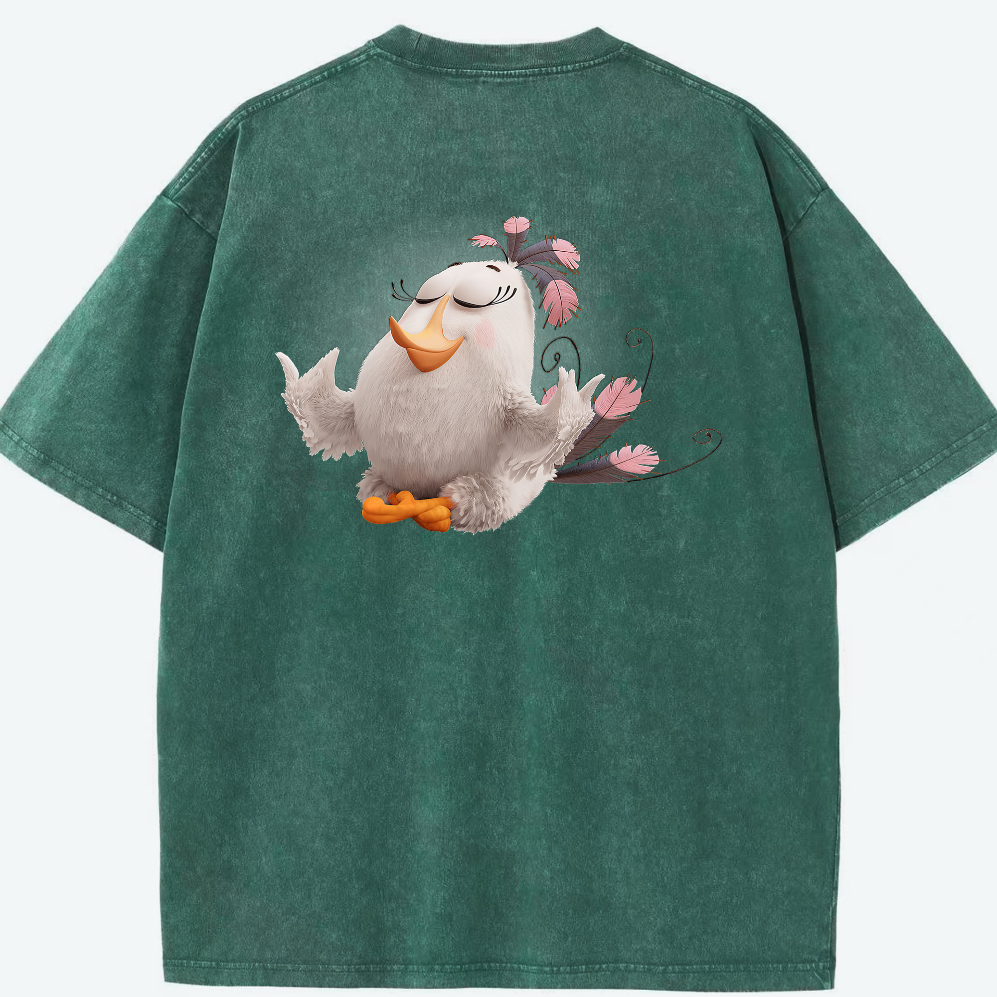 （画像用） Angry Birds アングリーバード 綿100% ヴィンテージ風 半袖Tシャツ（背面プリント）